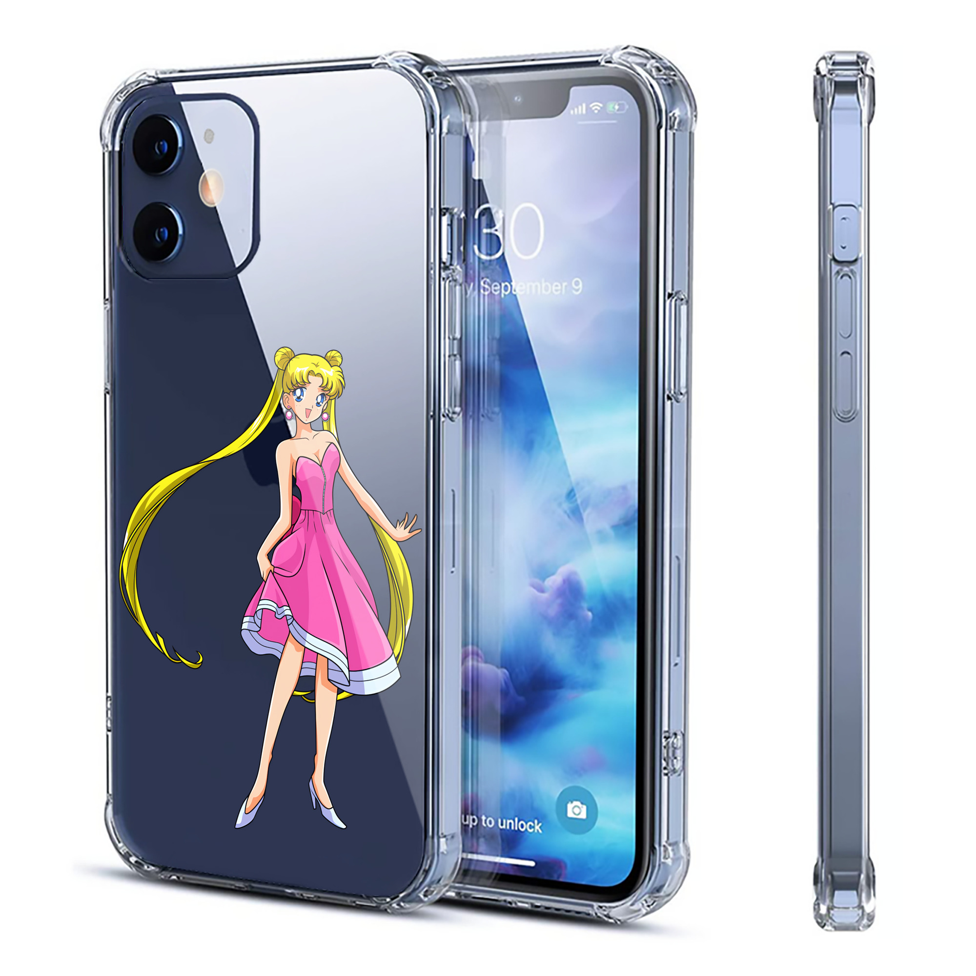 （画像用） 美少女戦士セーラームーン 愛野 美奈子 あいの みなこ Sailor Moon Aino Minako 【iPhone 12シリーズ対応】透明スマホケース（クリアソフトケース）